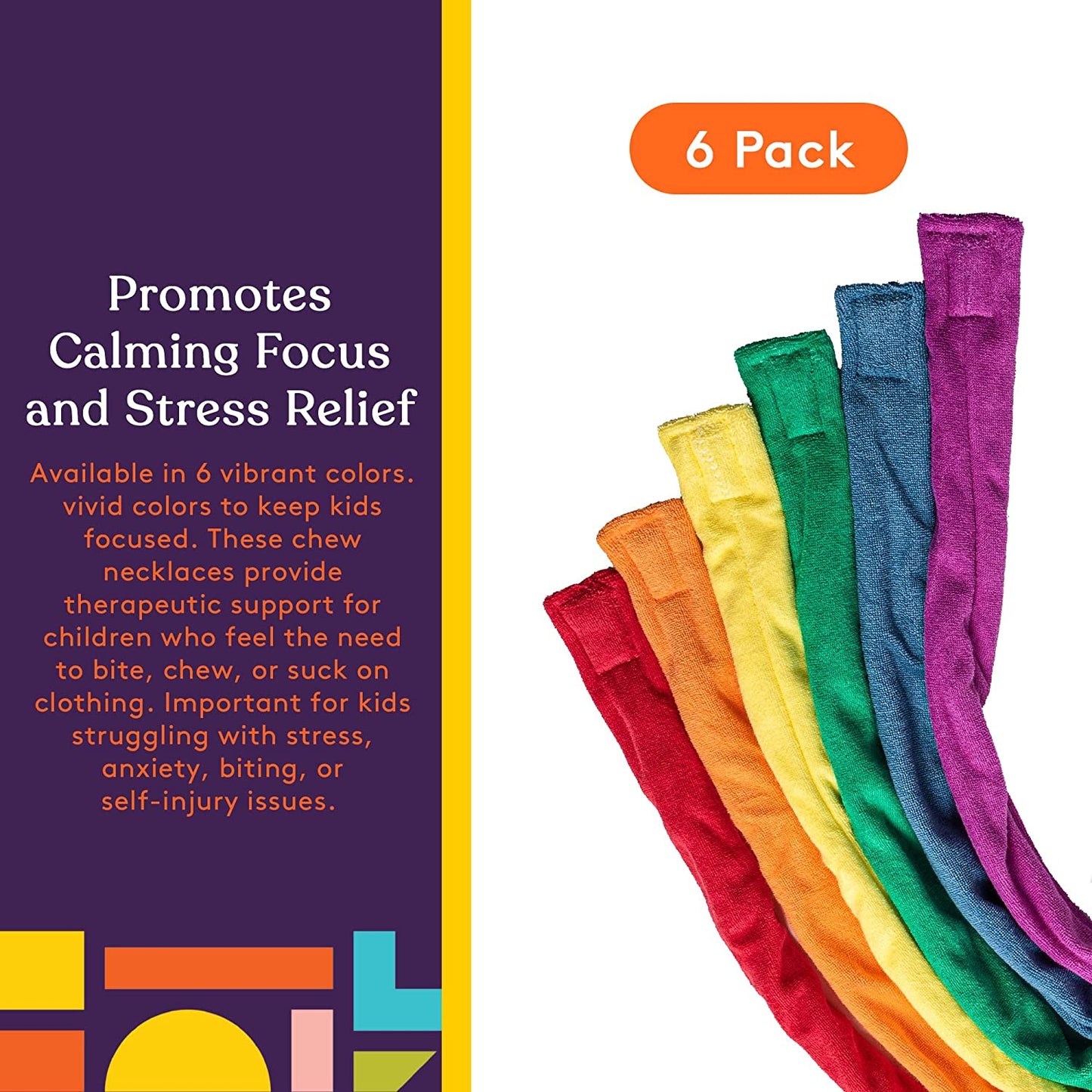 Chew Bands Terry Cloth Necklace Set 6 - Pack - Insight Family Market