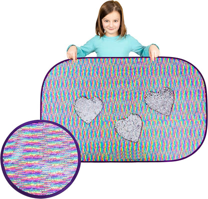 Sequin Fabric Sensory Wall, 39” x 26”, Large Fabric Panel with Colorful Flip Sequined Tactile Stimulation for Kids or Adults, Calming and Stimulating Early Learning Play - Insight Family Market