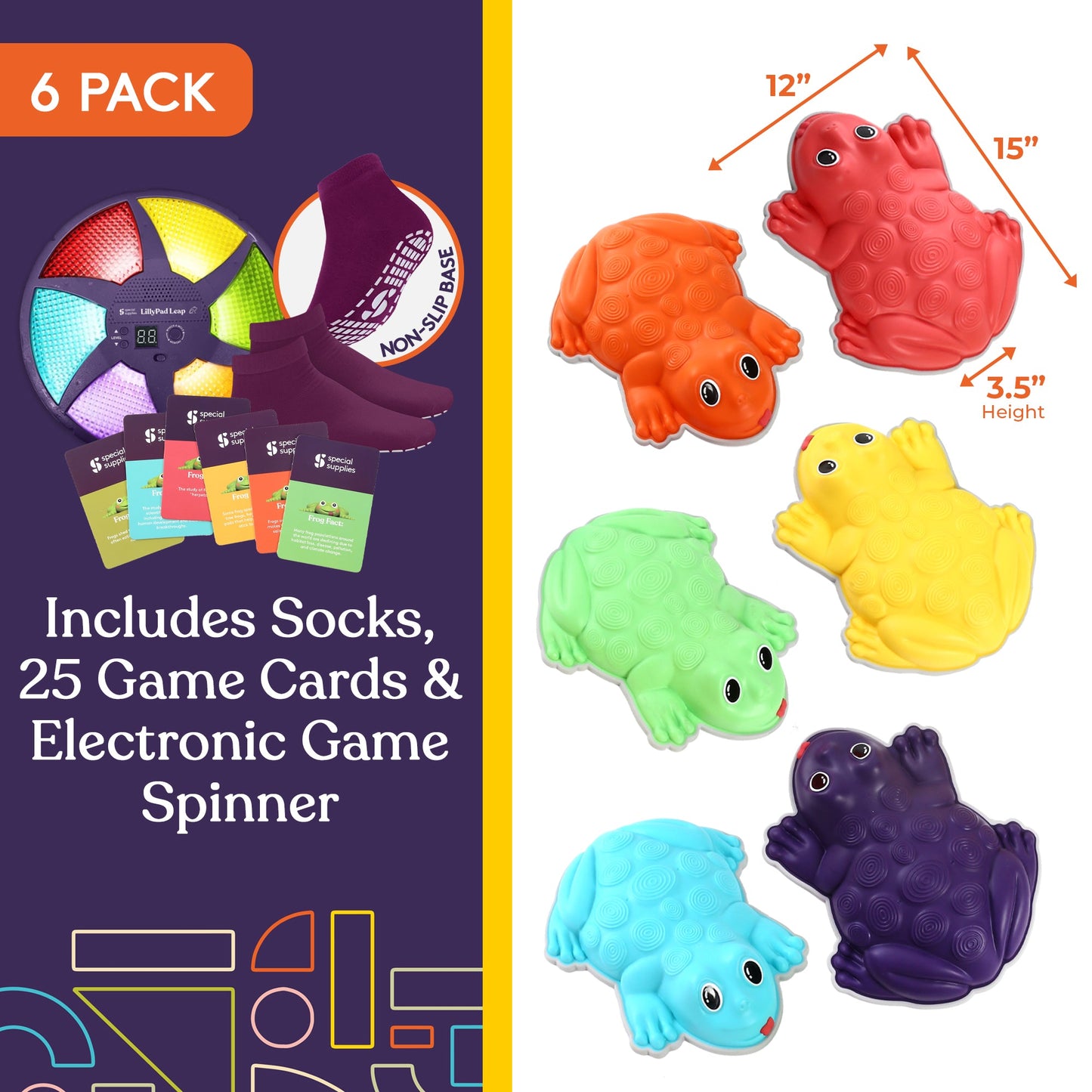 Frog Stepping Stones – Deluxe 6 - Piece Set with Bonus Game - Insight Family Market