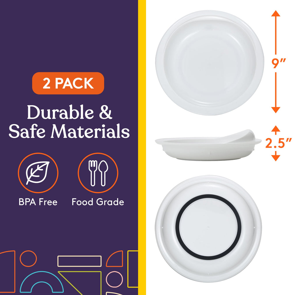 Spill - Proof Scoop Plates – White (2 Pack) - Insight Family Market