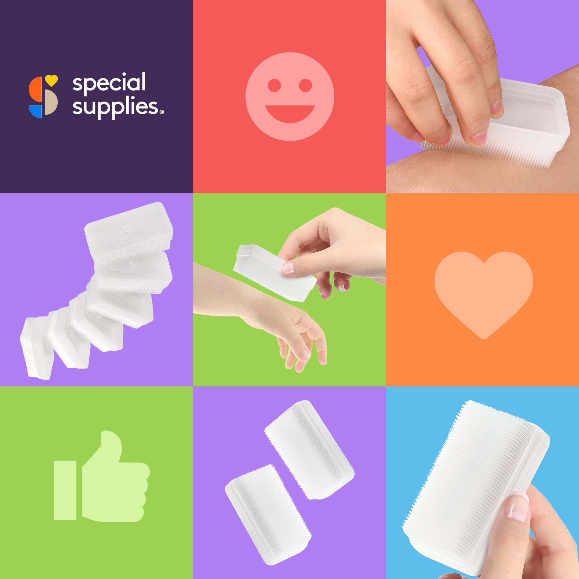 Special Supplies Sensory Brush Therapressure Therapy Brush for Occupational and Sensory Brushing, 3 Pack, Stimulating and Calming Tools for Kids and Adults, Soft Flexible Bristles, Latex Free - Insight Family Market