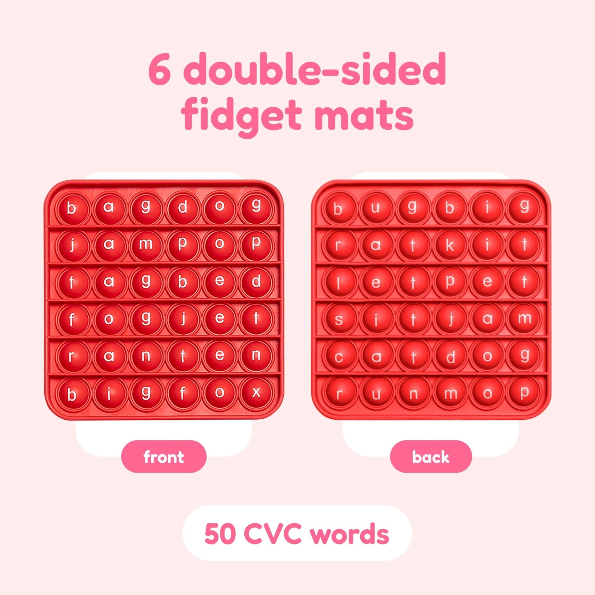 6 Extra CVC Fidget Mats (Word Pop) - Insight Family Market