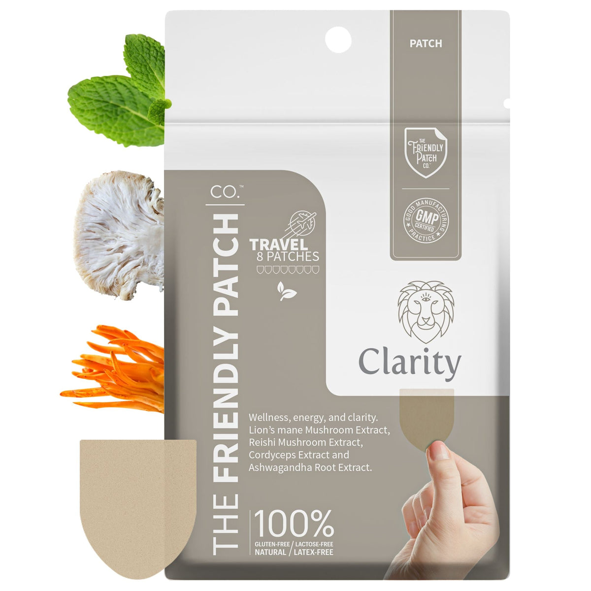 Mushroom Patches with Lion's Mane, Reishi & Cordyceps, 8 Pack