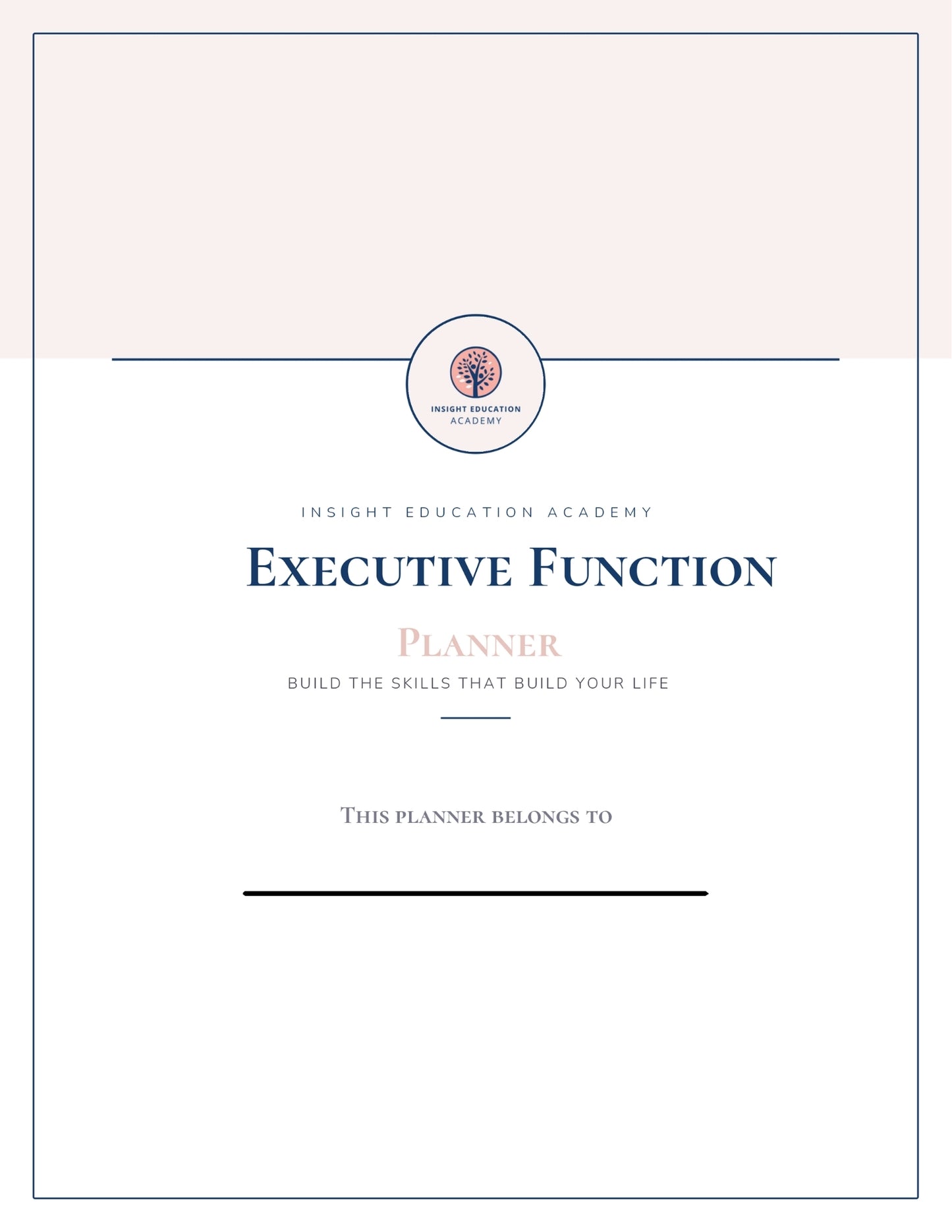 cover of executive function planner