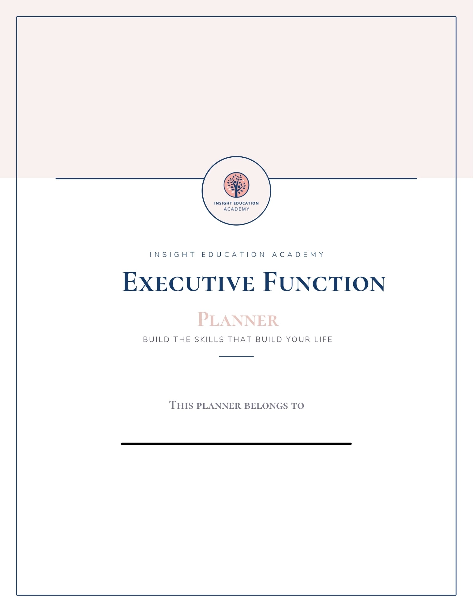 cover of executive function planner