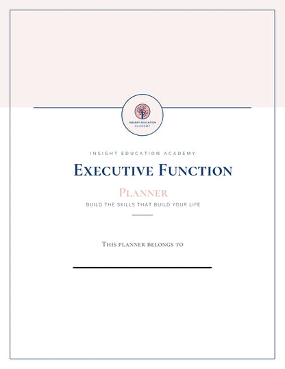 cover of executive function planner
