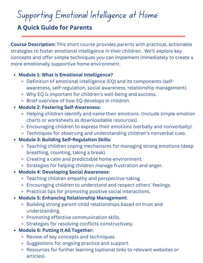 Supporting Emotional Intelligence at Home