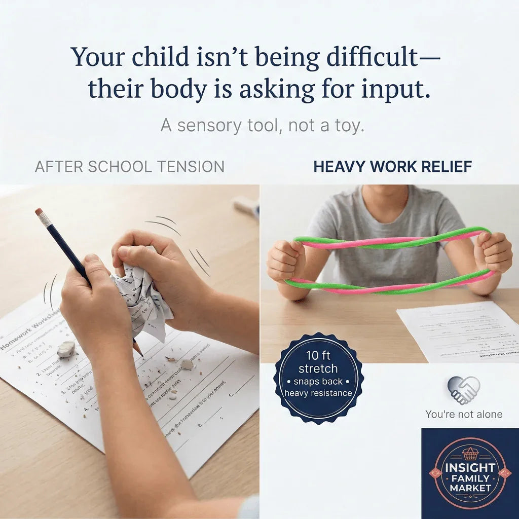 Child using sensory tool for fidgeting, showing stress relief and focus support for learning