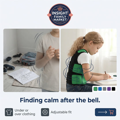 Sensory vest for kids, adjustable fit, calming support after school, sensory-friendly