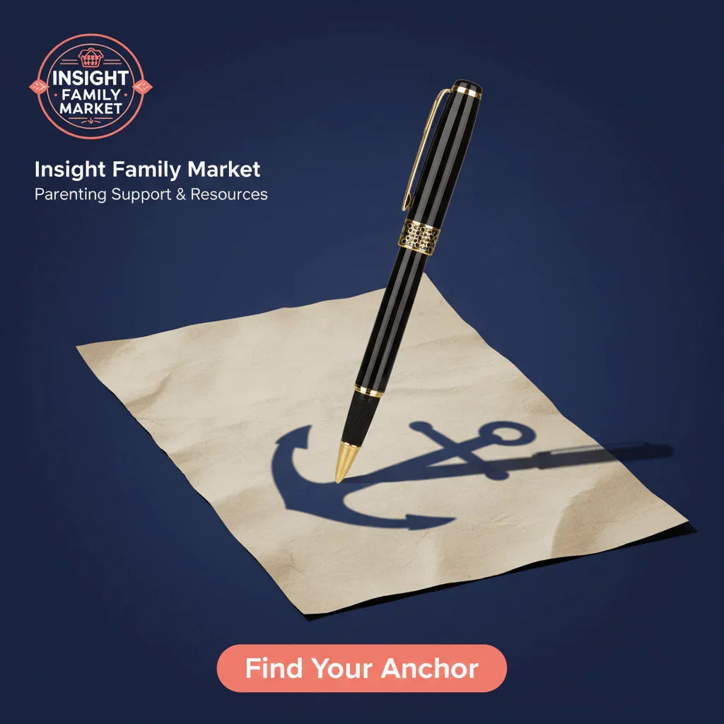 Black and gold pen casting an anchor shadow on paper, symbolizing self-regulation support.