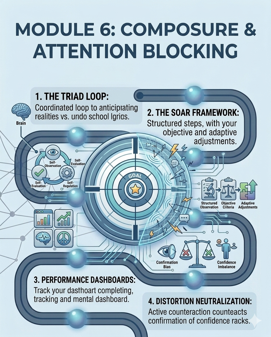 Module 6 on Composure and Attention Blocking with diagram and text