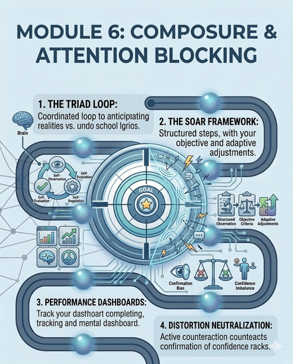 Module 6 on Composure and Attention Blocking with diagram and text