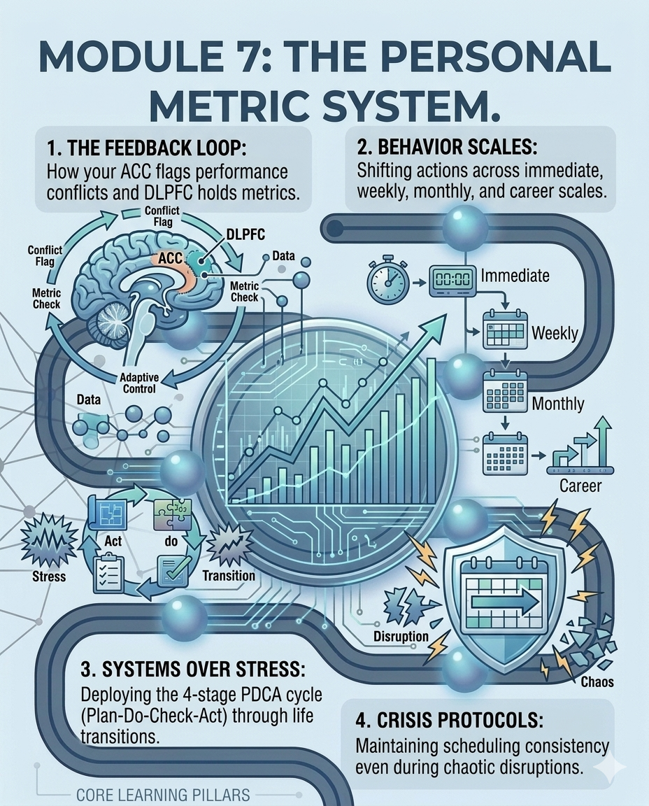 Diagram of the personal metric system with brain and system flowchart