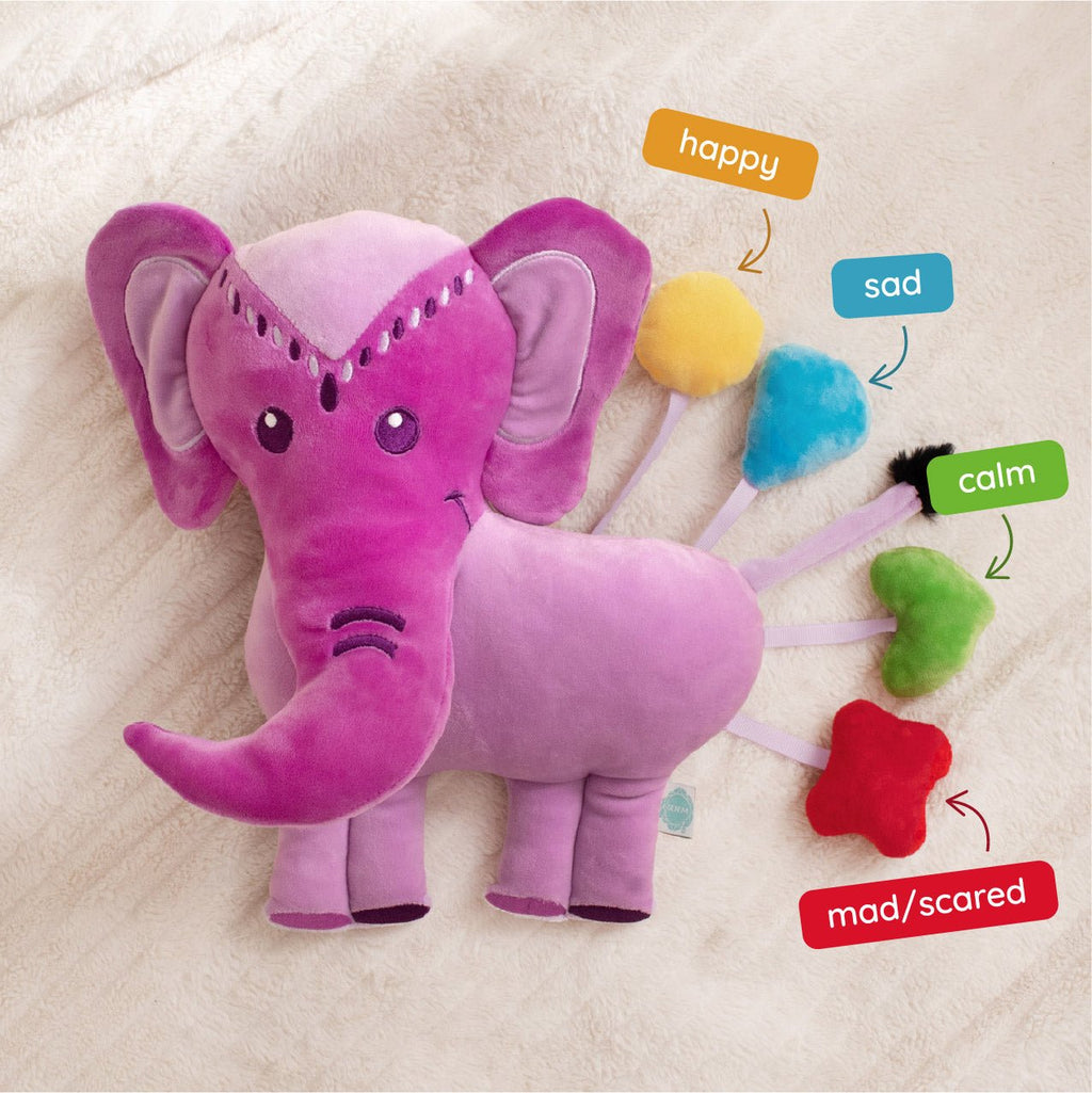 Violet Elephant SnuggleBuddies Emotions Plush | Violet Elephant Emotional Learning Plush - Insight Family Market