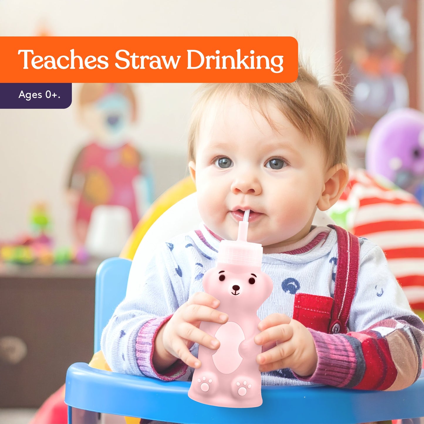 Honey Bear Straw Cup - BPA Free Silicone Training Cup - Insight Family Market