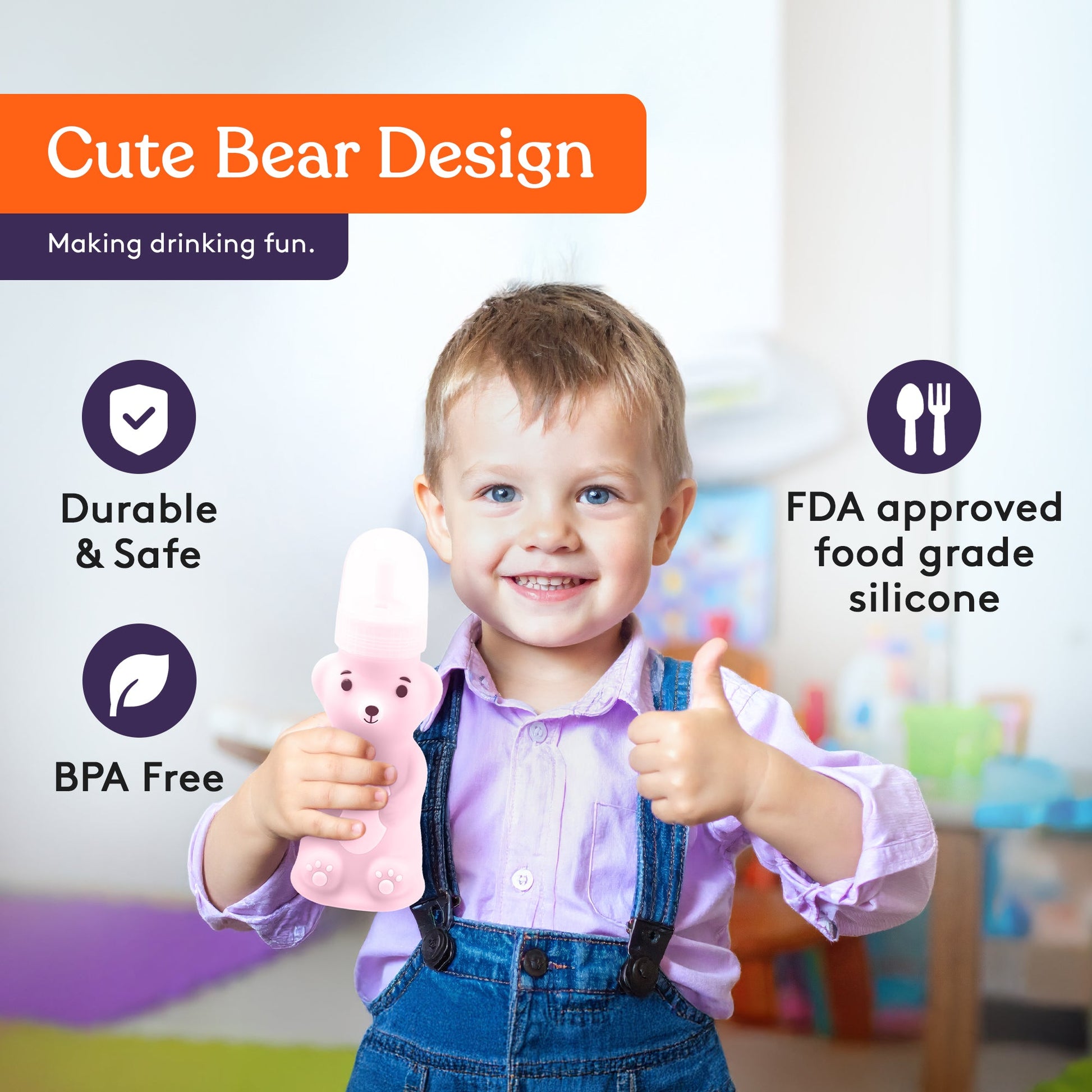 Honey Bear Straw Cup - BPA Free Silicone Training Cup - Insight Family Market