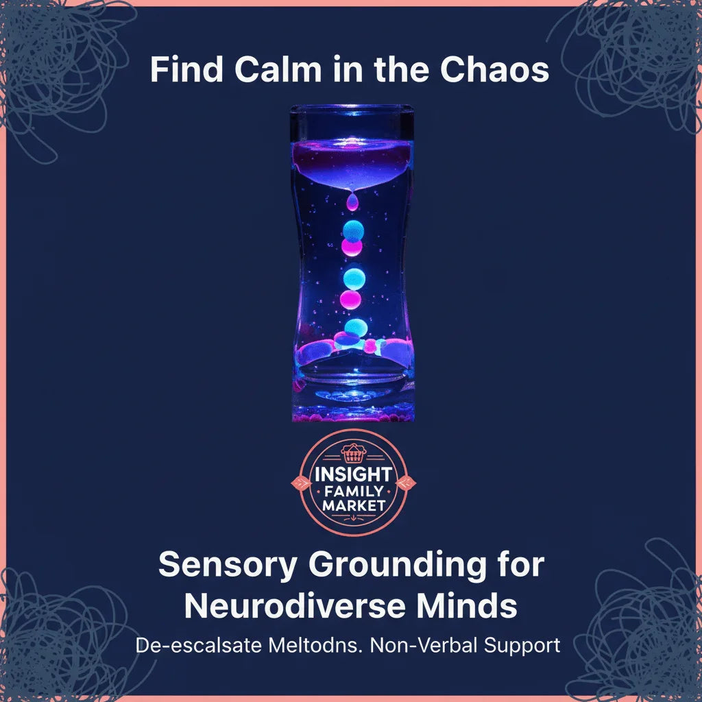 Sensory calming liquid timer with blue and pink bubbles for neurodiverse children support