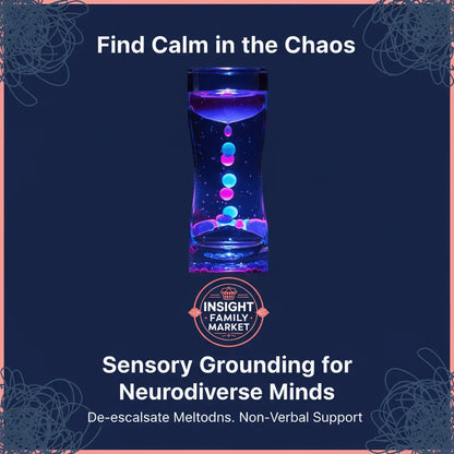 Sensory calming liquid timer with blue and pink bubbles for neurodiverse children support