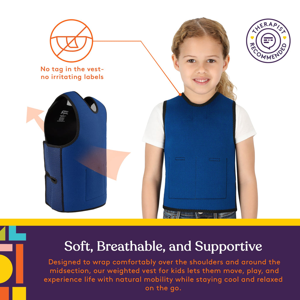 WEIGHTED - Sensory Compression Vest for Kids with Processing Disorders ADHD and Autism Calming and Supportive with Adjustable Weight Fit - Insight Family Market