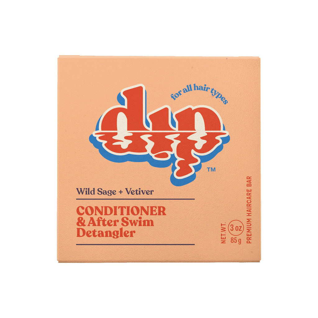Box of Dap Wild Sage + Vetiver Conditioner & After Swim Detangler on a white background