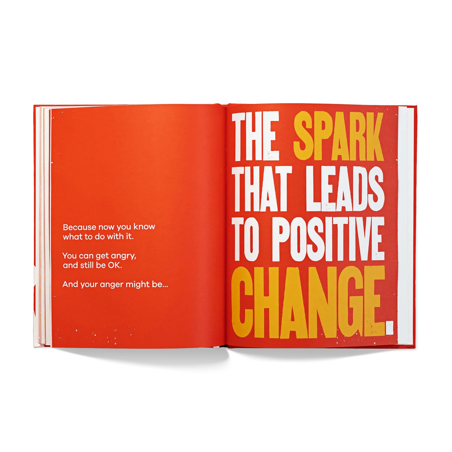 Open book on anger management with bold text about positive change for neurodiverse families