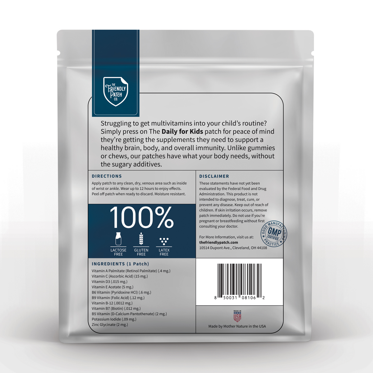 Supplement package with label on a white background