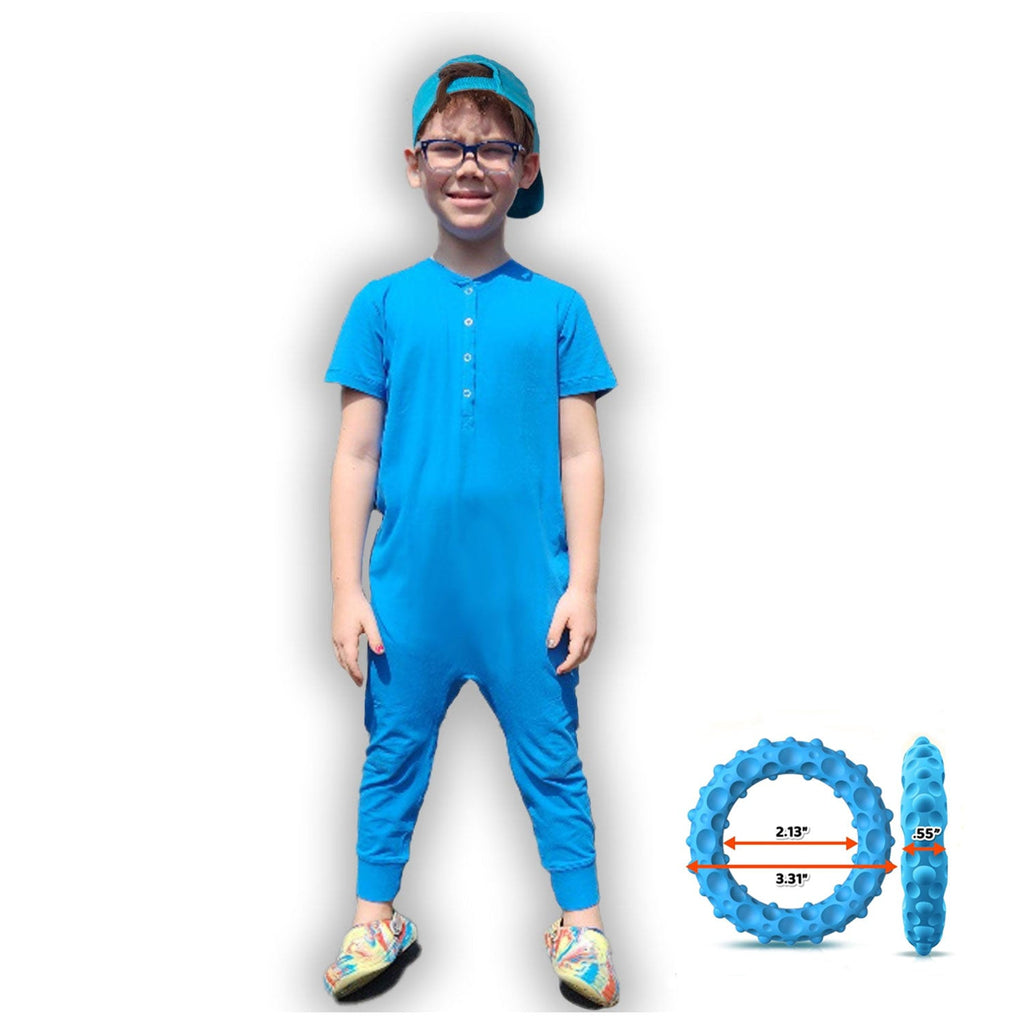 Ultimate Comfort Playsuit w Chewy Sensory Bracelet - BLUE - Insight Family Market