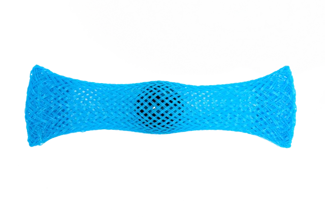 neon blue mesh fidget toy for sensory and stress relief support
