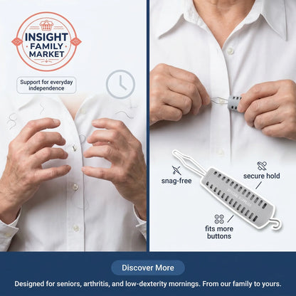 Adaptive button hook tool for easy shirt buttoning, ideal for arthritis or limited dexterity
