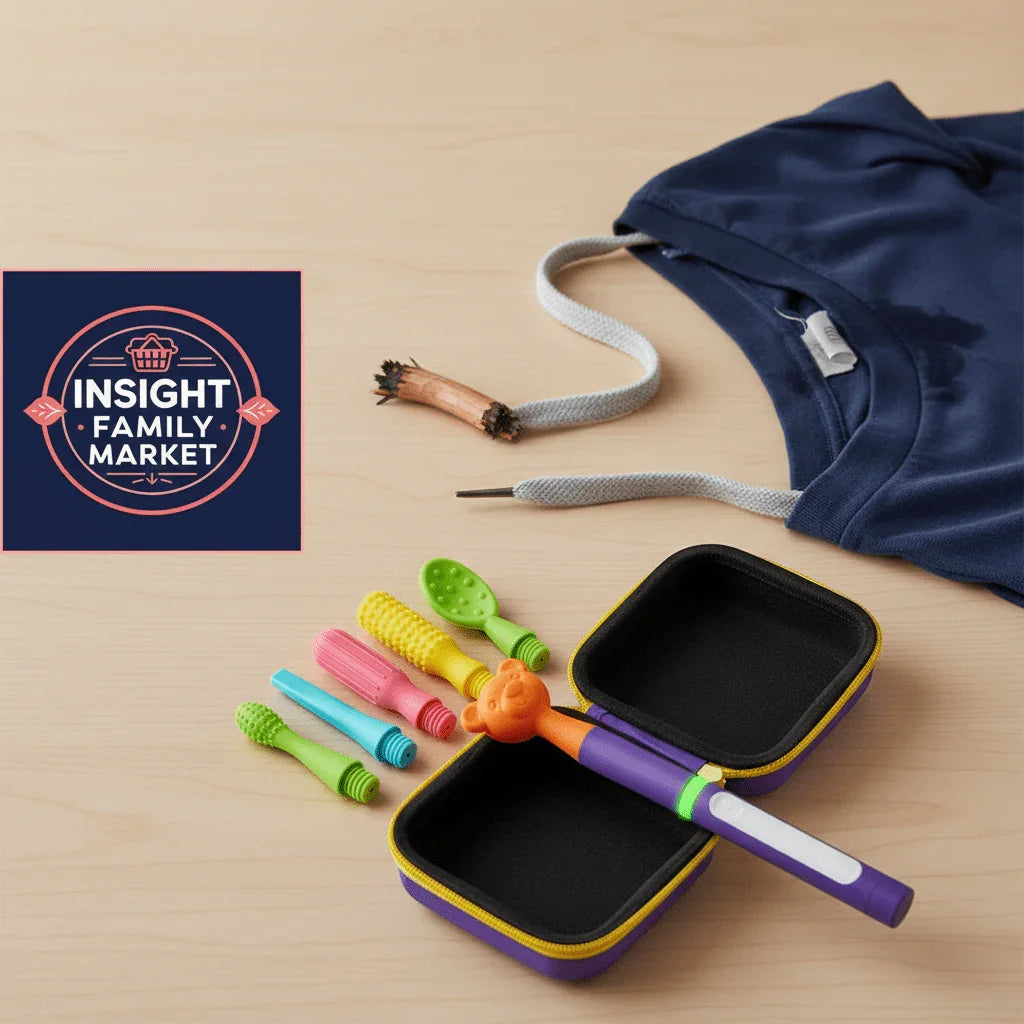 Sensory-friendly chewable tools, chew necklace on hoodie, therapy set for neurodiverse kids