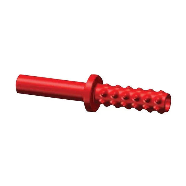 Red textured sensory chew stick for kids, designed for oral sensory support
