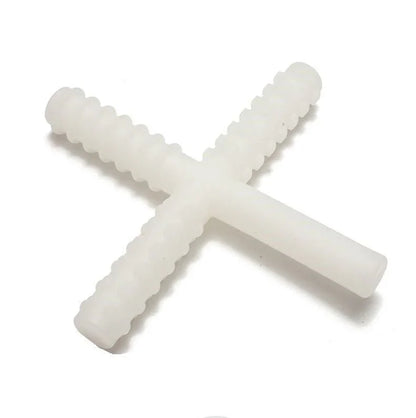 Clear sensory chew stick with textured grips for oral motor support