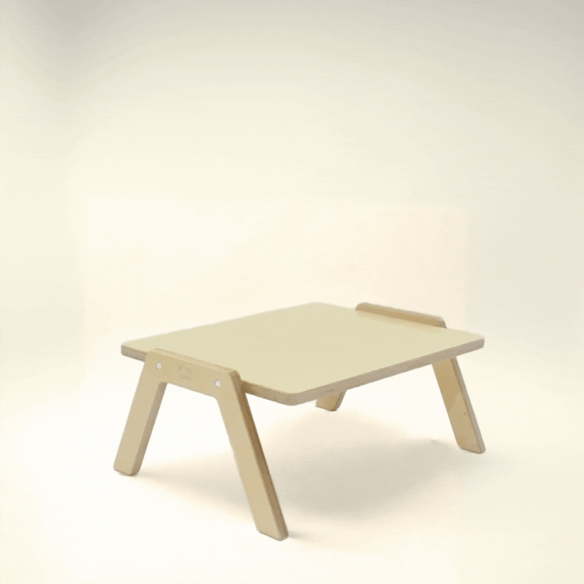 Stackable wooden sensory-friendly table for kids, easy storage, light wood finish