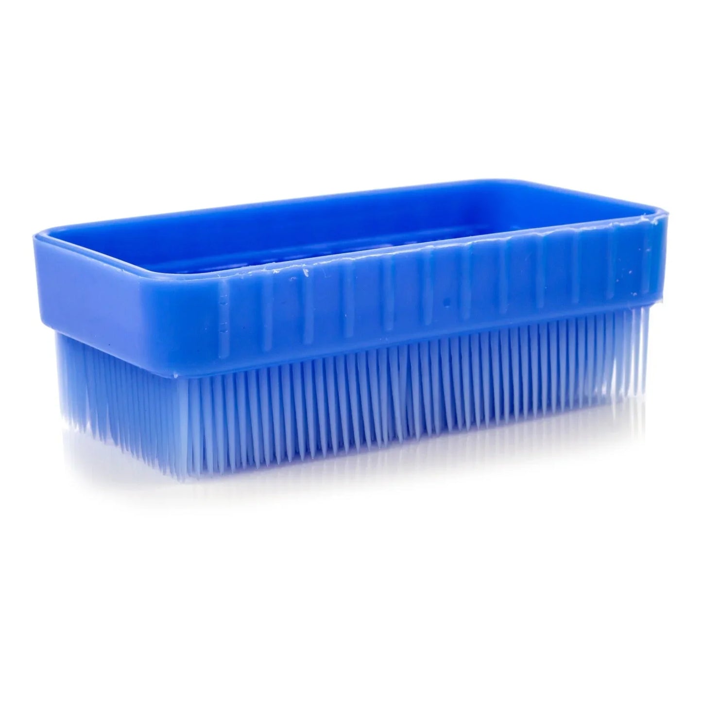 Blue rectangular sensory brush with soft bristles for tactile sensory input