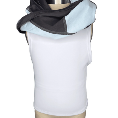 White sensory compression tank top for kids, soft seams, sensory-friendly design