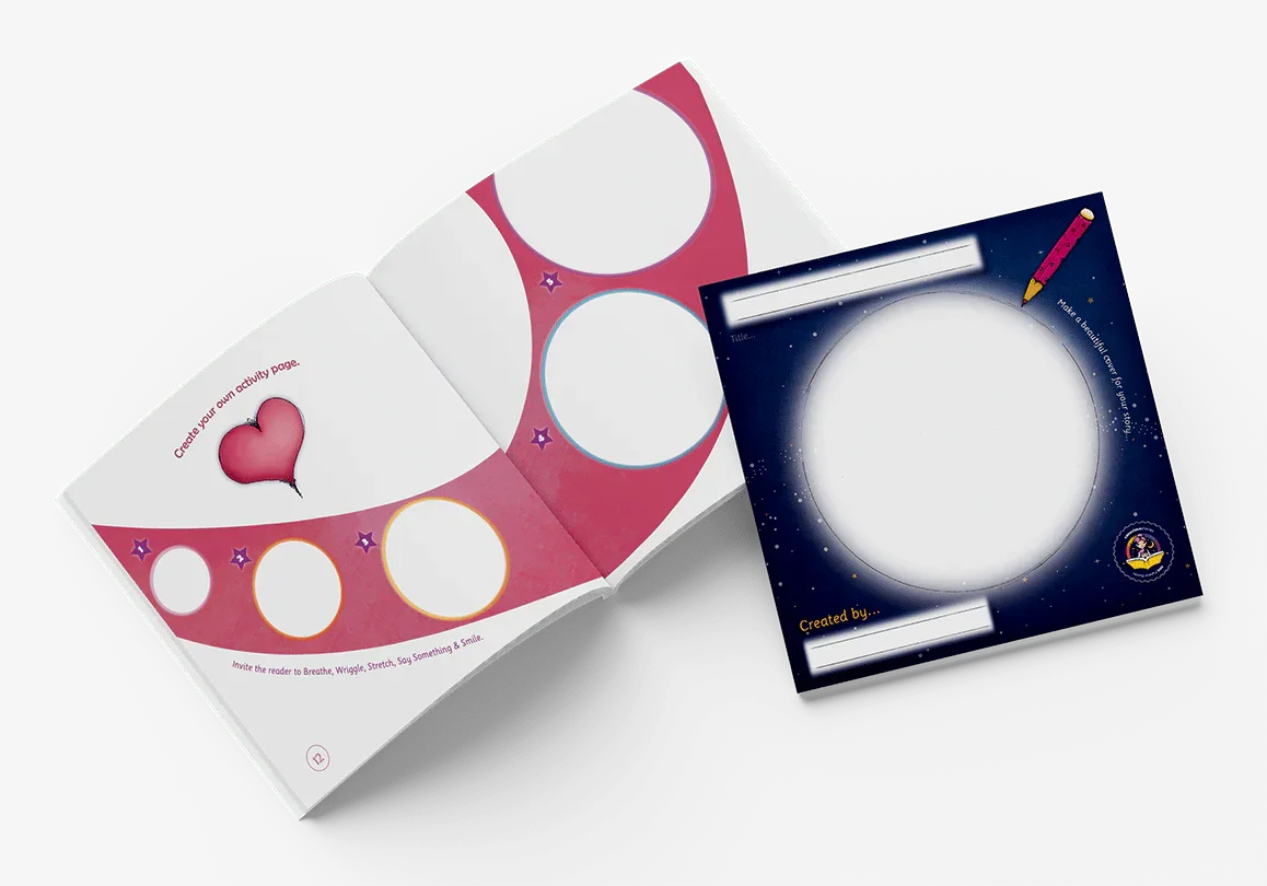 Children’s blank activity book with colorful, sensory-friendly pages for drawing and creativity