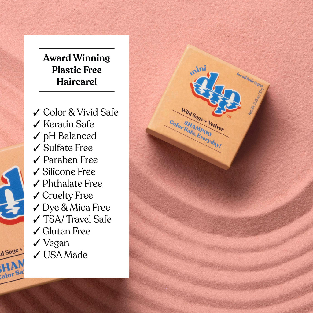 Box of Dap shampoo on a pink background with text highlighting product features.
