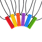 Chewy Blocks Necklace - Calming Textured Chewy Silicone Pendant for Autism & Oral Motor Special Needs Kids - Insight Family Market