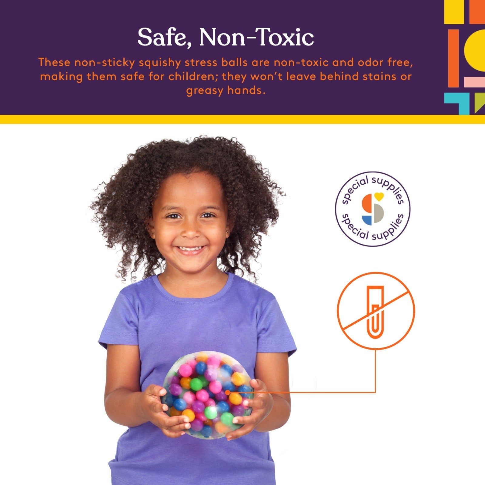 Squishy Stress Balls (2 - Pack) Squeeze, Color Sensory Toy - Relieve Tension, Stress - Home, Travel and Office Use - Fun for Kids and Adults (Huge) - Insight Family Market