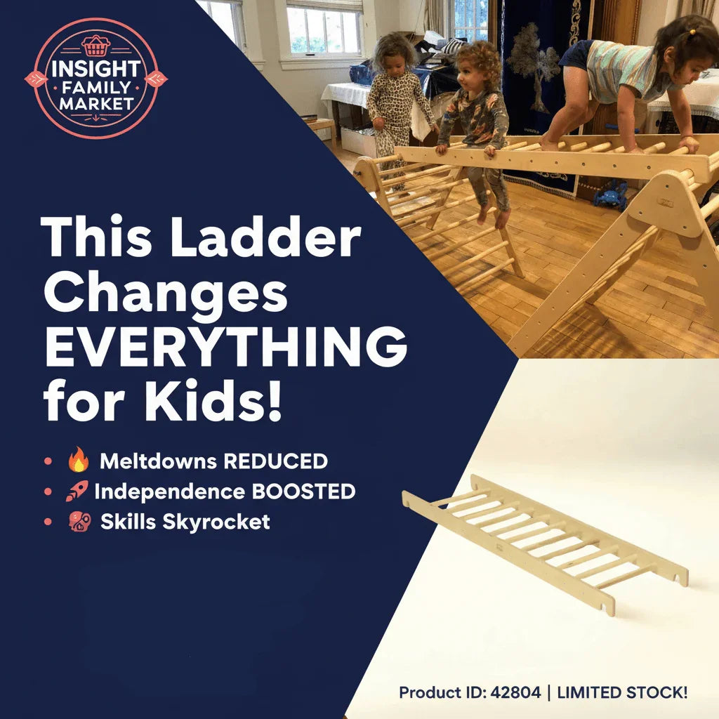 Children climbing wooden sensory ladder, indoor play equipment for motor skills development.