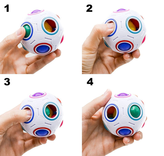 Challenging Puzzle Speed Cube Ball, Matching Colors Game, Fun Fidget Toy Brain Teaser With 11 Rainbow Colors - Insight Family Market