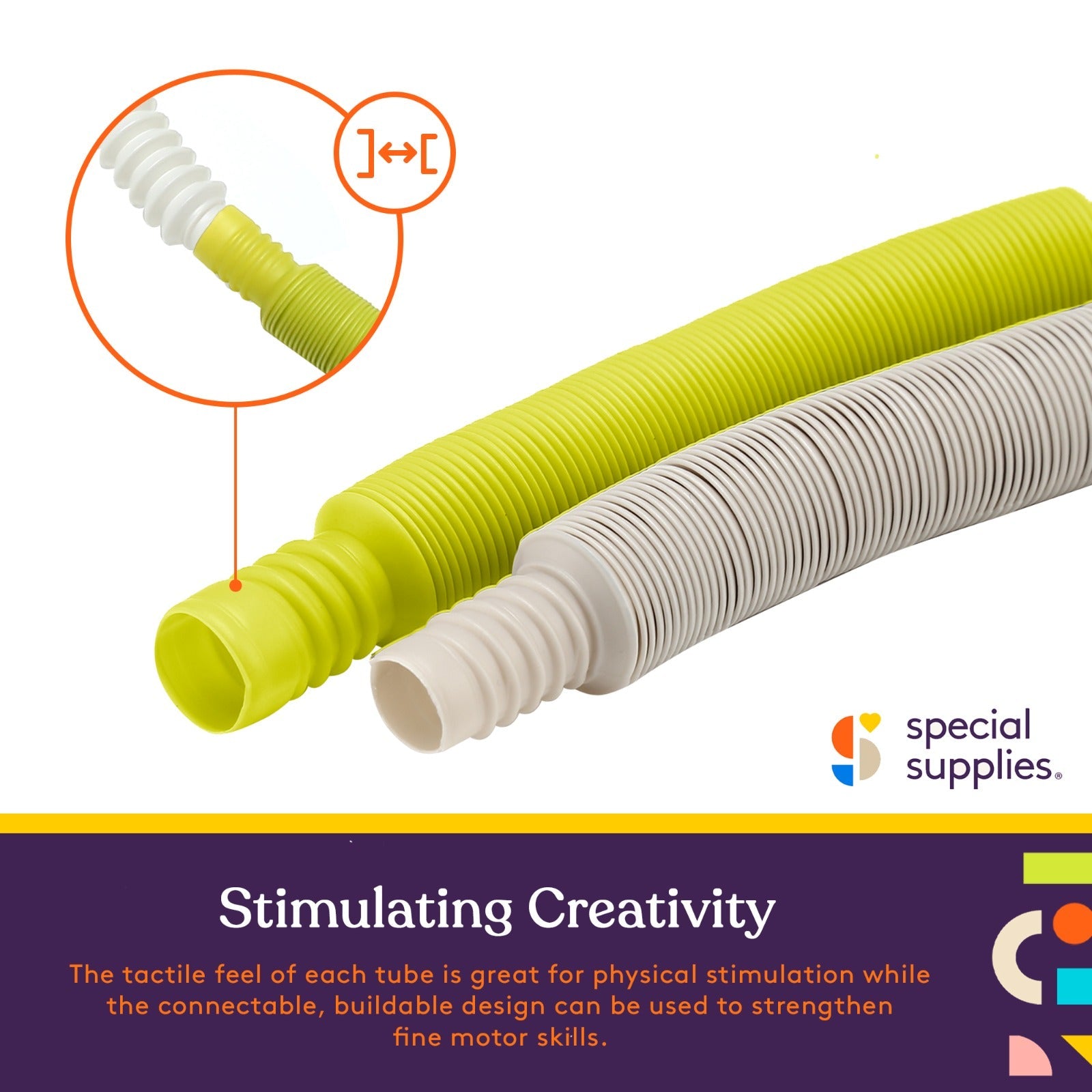 Special Supplies 12 - Pack MINI Fun Pull and Pop Tubes for Kids Stretch, Bend, Build, and Connect Toy, Provide Tactile and Auditory Sensory Play, Colorful, Heavy - Duty Plastic (Camo) - Insight Family Market
