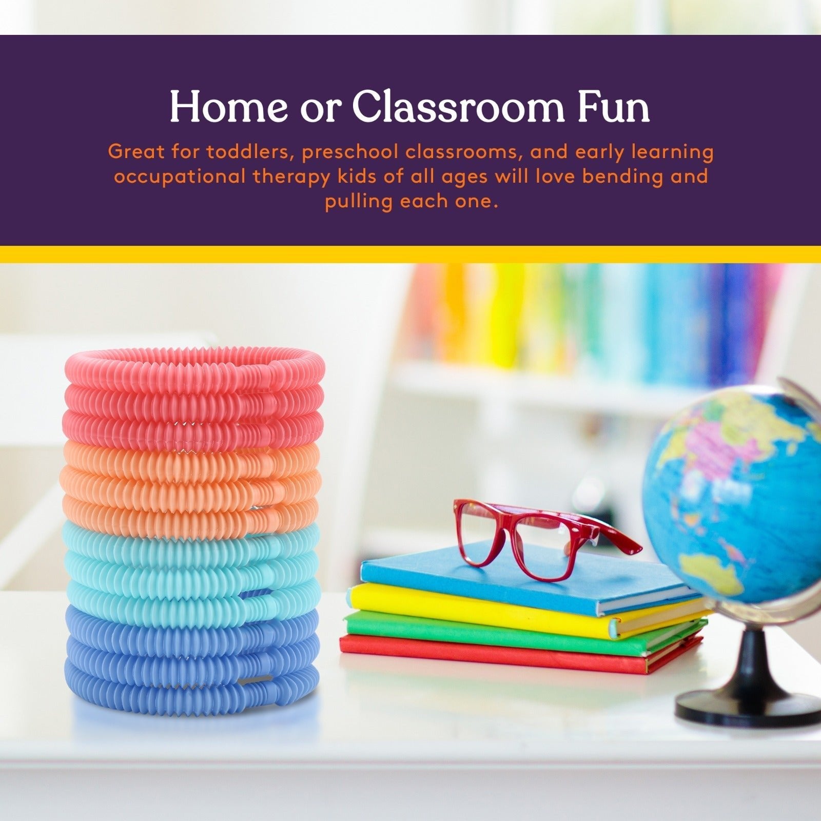 Special Supplies 12 - Pack MINI Fun Pull and Pop Tubes for Kids Stretch, Bend, Build, and Connect Toy, Provide Tactile and Auditory Sensory Play, Colorful, Heavy - Duty Plastic (Pastel) - Insight Family Market