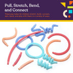Special Supplies 12 - Pack MINI Fun Pull and Pop Tubes for Kids Stretch, Bend, Build, and Connect Toy, Provide Tactile and Auditory Sensory Play, Colorful, Heavy - Duty Plastic (Pastel) - Insight Family Market