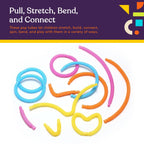 Special Supplies 12 - Pack MINI Fun Pull and Pop Tubes for Kids Stretch, Bend, Build, and Connect Toy, Provide Tactile and Auditory Sensory Play, Colorful, Heavy - Duty Plastic (Primary) - Insight Family Market