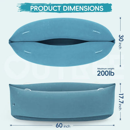 Blue sensory compression chair with handles, 60x30x17.7 inches, 200 lb weight limit