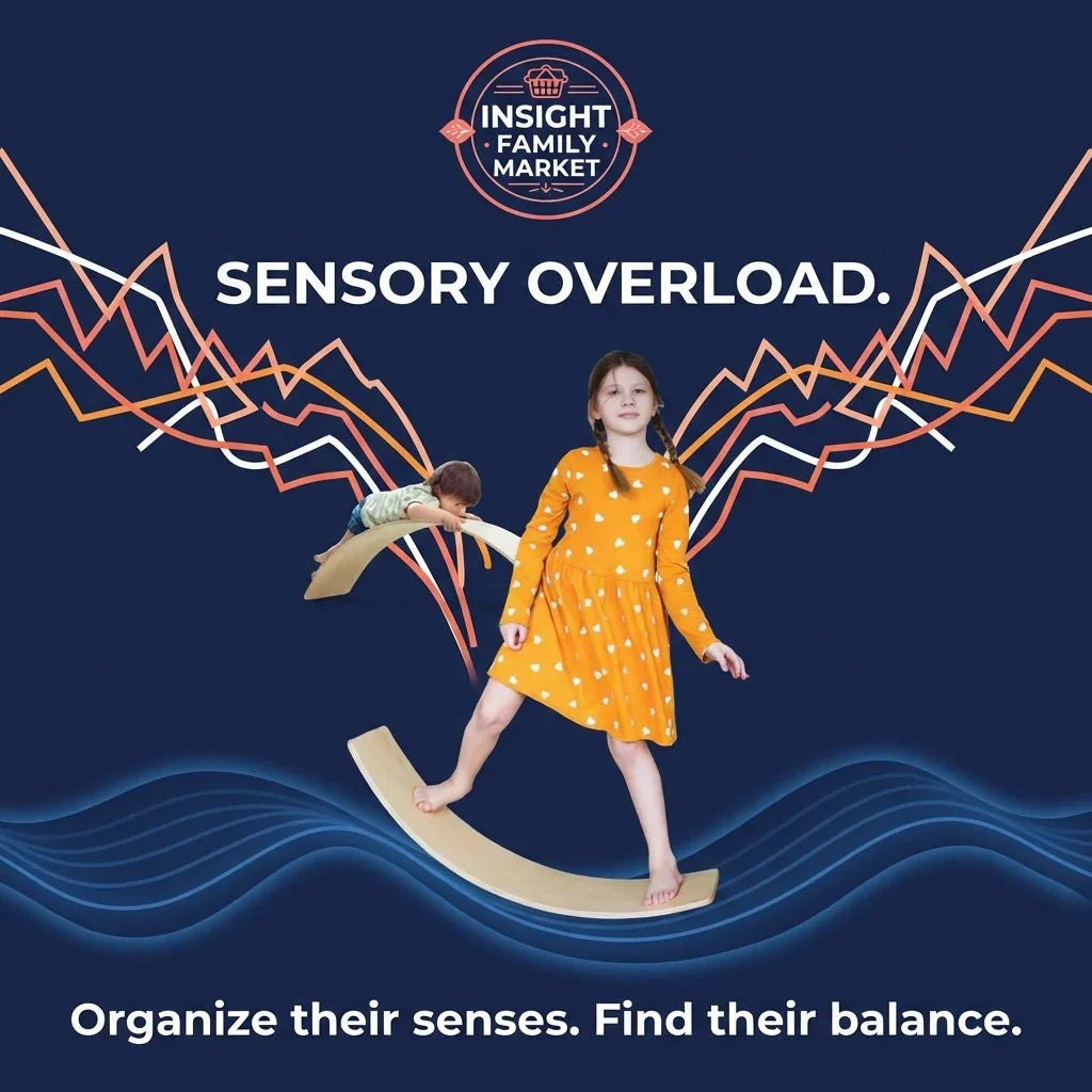 Two neurodiverse kids using sensory balance boards, visualizing sensory overload.