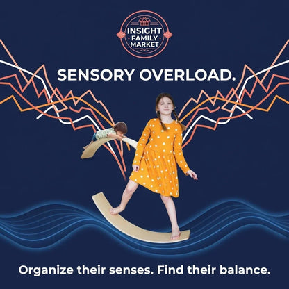 Two neurodiverse kids using sensory balance boards, visualizing sensory overload.