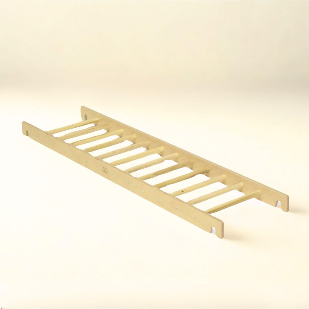 Wooden shelf on a white background