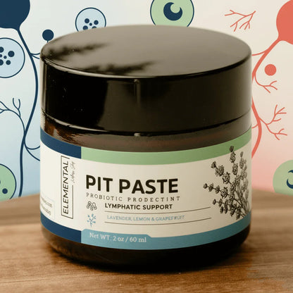 Pit Paste probiotic deodorant jar for lymphatic support with lavender, lemon, grapefruit scent